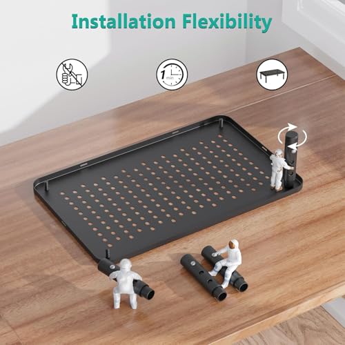 WALI Adjustable Monitor Stand for Desk - Black Metal 14 in, Supports 44 lbs