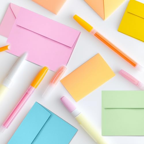 Slapaflife 50 Pack 4x6 Inches Colored Envelopes for Invitations & Greeting Cards