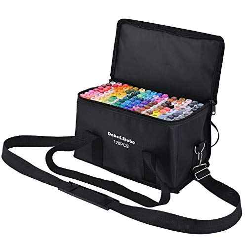 Dabo&Shobo 120 Colors Alcohol Drawing Markers, Dual Tip Art Markers, Fine & Chisel Tip, Chisel Coloring Marker For Adult Coloring