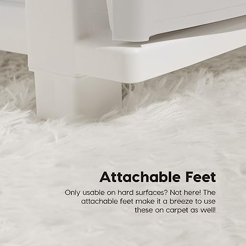 IRIS USA 4-Drawer Slim Storage Organizer, White Matte Front (Narrow)