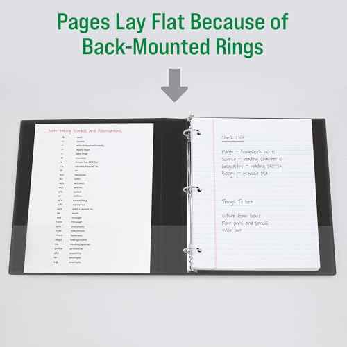 Office Essentials Economy View 3 Ring Binders, 1.5" Round Rings, 2.1" Spine, 275-Sheet Capacity, Black Binders (12-Pack of 03427)
