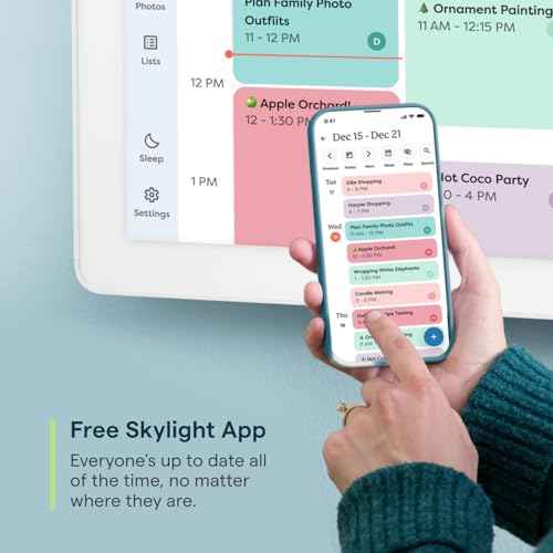 Skylight Calendar Max: 27-Inch Smart Digital Calendar & Chore Chart, Family Organizer with Interactive Touchscreen Display ? Wall Mountable in Portrait or Landscape, Classic White Frame
