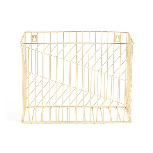 U Brands Metal Hanging File Organizer, Letter Size, Desktop Accessory, Vena Collection, Gold