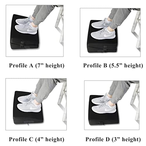 InteVision 4-in-1 Footrest for Added Height - Premium Foam Foot Cushion Works Great for Under Desk or bar - Will not Slide on Any Surface