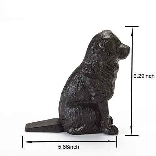 3.07 Lbs Cast Iron Door Stop Wedge Metal Dog Door Stoppers for Bottom of Door, Antique Brown