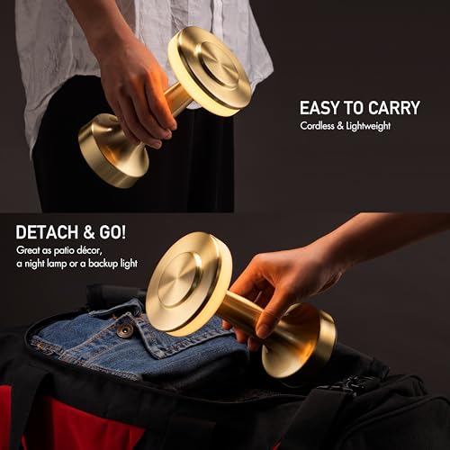 O¡¯Bright Portable LED Table Lamp with Touch Sensor, 3-Levels Brightness, Rechargeable Battery Up to 48 Hours Usage, Night Light for Kids Nursery, Nightstand Lamp, Bedside Lamp (Gold)