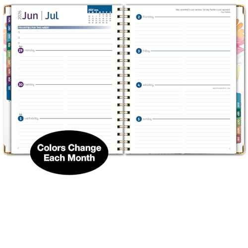 HARDCOVER 2026 Planner, 8.5"x11": 14 Months (November 2025 - December 2026), Daily Weekly Monthly Planner, Yearly Agenda, Bookmark, Pocket Folder and Sticky Note Set (Rainbow Floral)
