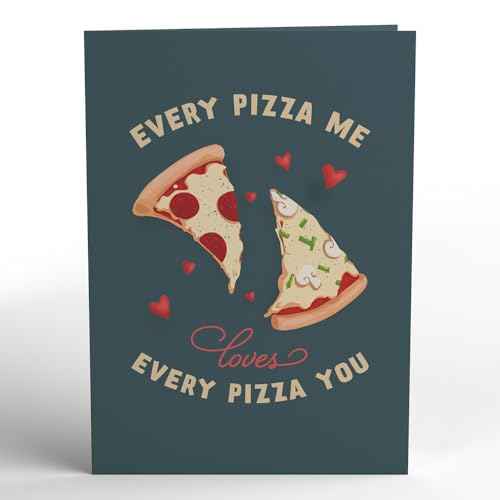 Lovepop Everyday Pop-Up Card for Her, Him - 3D Love Novelty Greeting Cards - Pizza Stolen a Pizza My Heart - 5" x 7" - Blank Notecard & Envelope Included