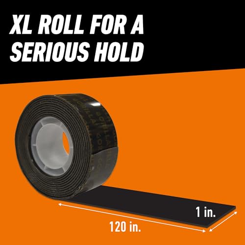 GORILLA Heavy Duty Mounting Tape, Double-Sided, XL 1" x 120", Black