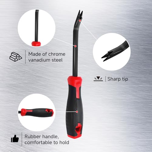 Heavy-Duty Staple Remover Tool for Upholstery, Carpet & Wood - Ergo 30° Angled Lifter
