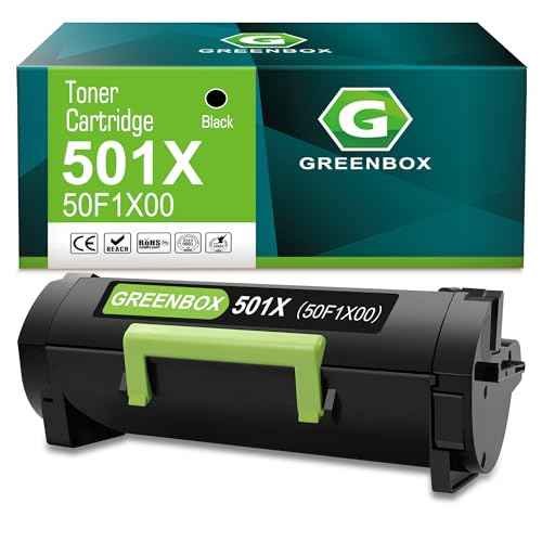 GREENBOX Remanufactured 501X Extra High Yield 10,000 Pages Toner Cartridge Replacement for Lexmark 501X 50F1X00 Use for MS410, MS510, MS610 Series Printer (Black, 1-Pack)