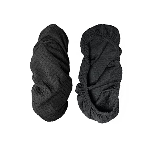 NeColorLife Black Armrest Covers 2-Pack for Office Chairs (Checked Jacquard, Standard Size)