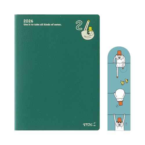 Midori Pocket Diary 2026 A6 Weekly Limited Edition Bookmark with Ojisan Pattern 22371006 (Starts from January 2026)