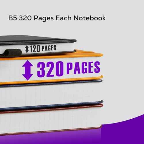 3 Pack Journals Notebooks, B5(7.1'' X 10'') Thick Notebook Journal College Ruled Bulk, Large Hardcover Leather Bound Lined Notebook Journal Set for Women Men Work Writing, Multicolor