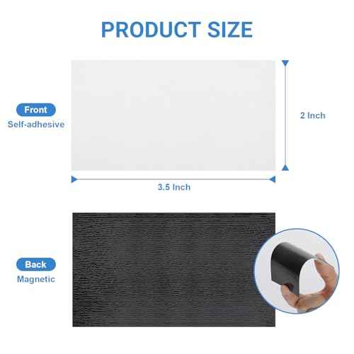 MaxGear 50 Pack Business Card Magnets Peel and Stick, 2x3.5¡± Personalized Magnetic Sheets, Custom Adhesive Magnet for DIY Craft, Flexible Self Sticky Magnetic Name Cards for Office School,Fridge,Photo