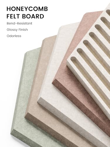 Fluxynara Boho Hexagon Cork & Felt Boards 10-Pack Wall Organizer, 11.8x10.2 Inches