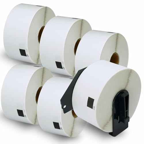 BETCKEY - Compatible Large Address Labels Replacement for Brother DK-1208 (1.4 in x 3.5 in), Use with Brother QL Label Printers [6 Rolls/2400 Labels]
