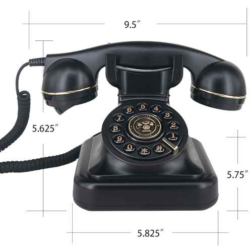 Vintage Phone, a Black Vintage Telephone with Button Dialing, Used for Home and Office Desk.
