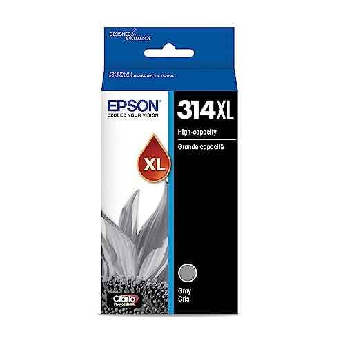 EPSON 314 Claria Photo HD Ink High Capacity Gray Cartridge (T314XL720-S) Works with Expression Photo XP-15000