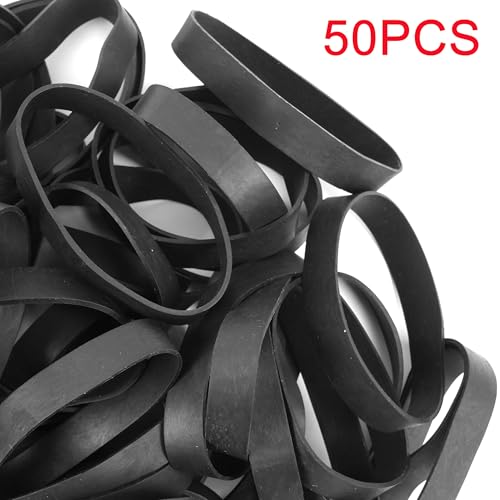 AMUU Black Rubber Bands Size 84, 50 Pack – Flat 9cm x 12mm