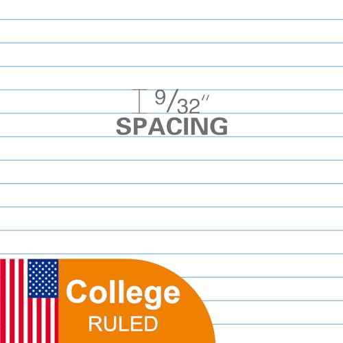 Kaisa3 Pack Notebook Paper College Ruled 3-Hole Punched Loose Leaf Paper 8x10.5 Lined Paper College Ruled Filler Paper for 3-Ring Binder Paper 150 Sheets/Pack (3 Pack-college) F15001C-3pk