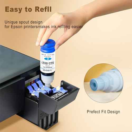 Ankink 522 Ink Refill Bottles Compatible for T522 522 Refill Ink Bottle Use for EcoTank ET-2800 ET-2803 ET-2850 ET-2720 ET-3750 ET-4800 ET-4700 ET-2750 ET-2400 ET-4810 Black Color 6 Pack