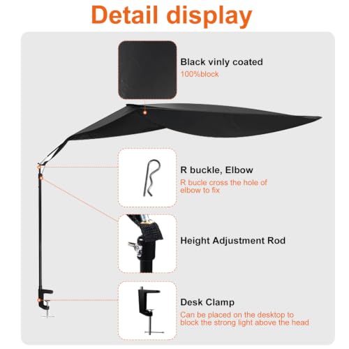 Comastbo 65-Inch Office Cubicle Desk Shade Fire Retardant Light Blocker Black