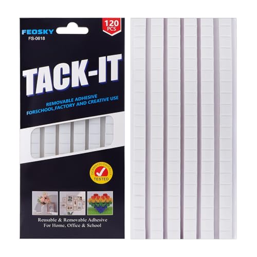 Feosky Reusable Adhesive Poster Putty 120PCS - White, Removable Mounting Tape for Wall Art & Crafts, 1 Pack