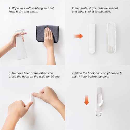 120 Pieces Poster Strips, No Tools Removable Adhesive Refill Strips Damage Free, Waterproof Replacement Hanging Strip for Posters, Indoor Wall Hooks and Wall D?cor