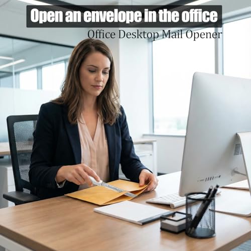 2 Pack Black & White Letter Opener Envelope Slitter with Sheath - Office & Home Use