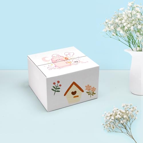 White 8x8x6 Inch Shipping Boxes 25-Pack - Corrugated Cardboard, Lightweight & Easy to Assemble
