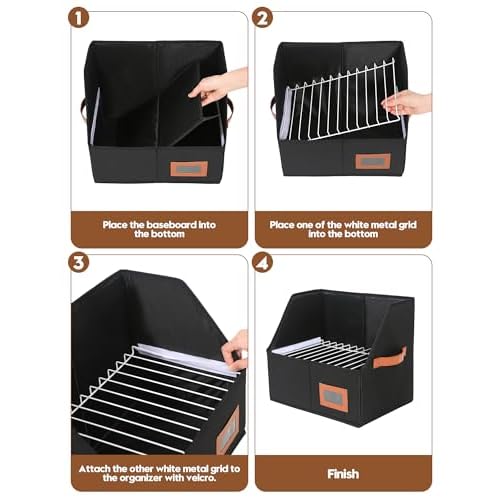 Qozary Clipboard Holder for Classroom-2 Pack Foldable Clip Board Storage Organizer Basket with Handle for Easy Carrying, Classroom Office Desk Organizer Bin, Clipboards Not Included