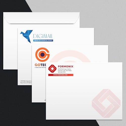 Custom 9x12 Booklet Envelopes - Upload Logo & Return Address - Bright White, Sturdy, 50 Pack