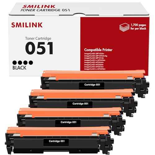 051 Black Toner Cartridge Compatible Replacement for Canon 051 Toner Cartridge 051H CRG051 CRG051H for MF264dw MF269dw MF267dw MF266dn MF263dn LBP162dw LBP1692dwkg LBP161dn Printer (4-Pack)