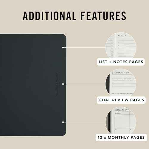 MI GOALS Goal Digger Daily Planner 2026 | Dated Journal for Gratitude, Progress & Habit Tracking | Day-To-A-Page B5 (Black)