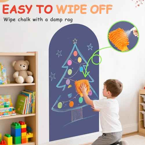 Arch Magnetic Wall Decal for Kids 39.3x17.5 Inch Magnetic Chalk Board Sticker Magnet Chalkboard for Wall Peel and Stick Self Adhesive Blackboard Multifunctional for Playroom Home Office School