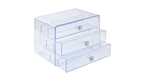 Simply Tidy Three Drawer Washi Tape Storage Keeper Organize Arts & Crafts, Embellishments, Washi Tape, Jewelry - Clear, 1 Pack