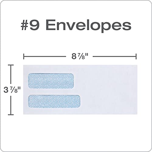 Columbian #9 Double Window Security Envelopes Pack of 500 – Self Seal Business Mailing