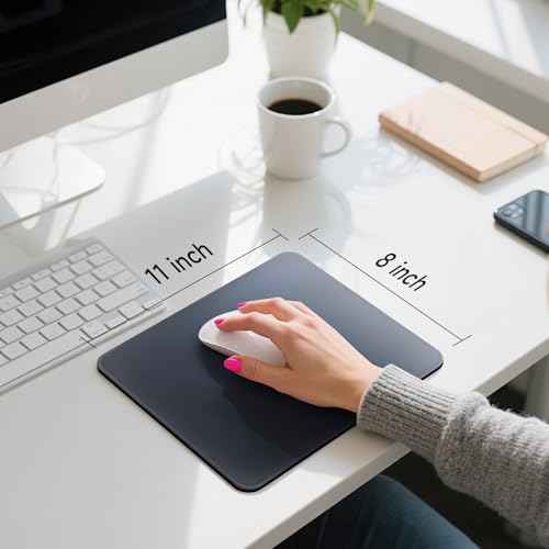 Premium Mouse Pad with Stitched Edges ? 10.2 x 8.3 in | Smooth, Washable Mat with Non-Slip Base | Personalized Cute MousePads for Laptop, Computer, Office, Home (Gray-Black Gradient)