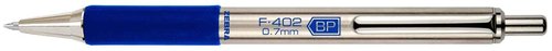 Zebra Pen F-402 Stainless Steel Retractable Ballpoint Ink Pens 12-Pack, Blue Ink, 0.7mm Fine Point, Easy-Glide Ink, Non-Slip Grip, Metal Clip, Refillable With F-Refill (29220)