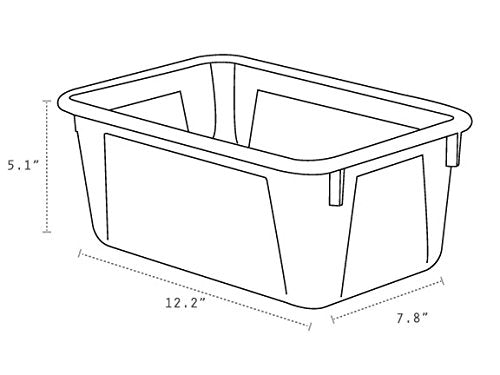 Storex Small Cubby Bin, 12.2 x 7.8 x 5.1 Inches, Clear, 5-Pack (62464U05C)