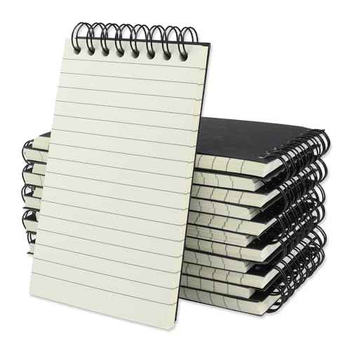 12 Pack Pocket Notebooks, 3x5 Small Notepads, Mini Spiral Notebooks, 60 Sheets/120 Pages,Lined College Ruled Paper, Memo Pads for Home, Office, School or Travel (Black)