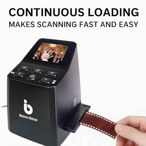 BEONEGLOBAL ClearScan MINI Film Scanner 16MP Slide & Film Scanner, Converts 35mm/135/126 Film & Slides to Digital Photos, Easy-to-Use Film Digitizer£¬2.31" LCD Screen