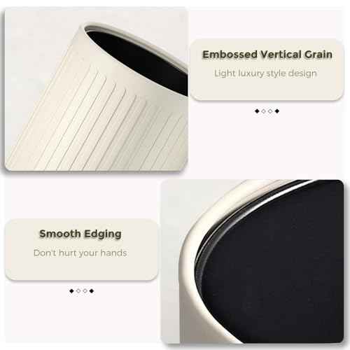 14L/3.7GAL Metal Waste Basket for Bathroom,Office Round wastrbasket,Large Office Trash can,Modern Garbage can for Bedroom,Living Room,Office,Laundry,Restaurant,Hotel