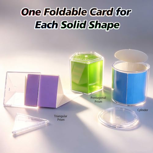 3D Geometric Solids Set with 2D Nets - Math Learning & Teaching Tools