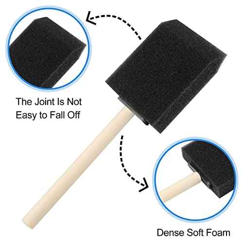 24 Pcs Foam Paint Brushes, Wood Handle Sponge Brushes for Painting, Staining, Varnishes, and DIY Craft Projects (1'', 2'' and 3'')