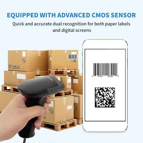 Bluetooth Barcode Scanner, USB Wired & Wireless 1D 2D Handheld Barcode Scanner Work for iPhone iPad, CMOS Sensor QR Bar Code Scanner Reader Compatible with Android, Tablet, PC Computers, POS