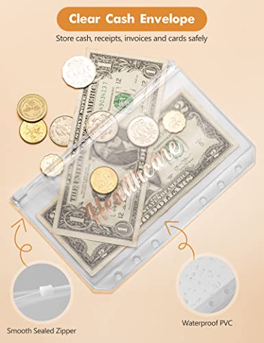 Zreal Brown Leopard A6 Budget Binder with 8 Cash Envelopes & Rose Gold Stickers