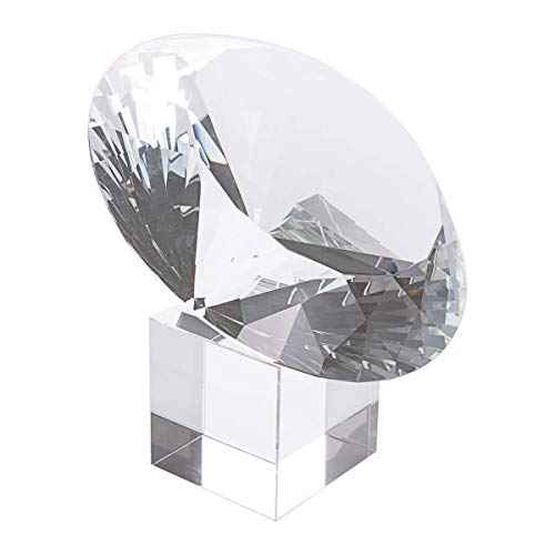 LONGWIN Huge 150mm (5.9 in.) Crystal Polyhedron Diamond Paperweight Wedding Home Decoration Christmas Centerpieces(Clear)