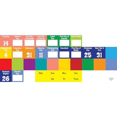 Space-Saver Calendar Pocket Chart¢â - 1 Pocket Chart, 64 Cards